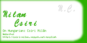 milan csiri business card
